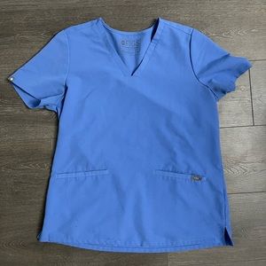 Figs Casma Scrub Top - Ceil Blue
